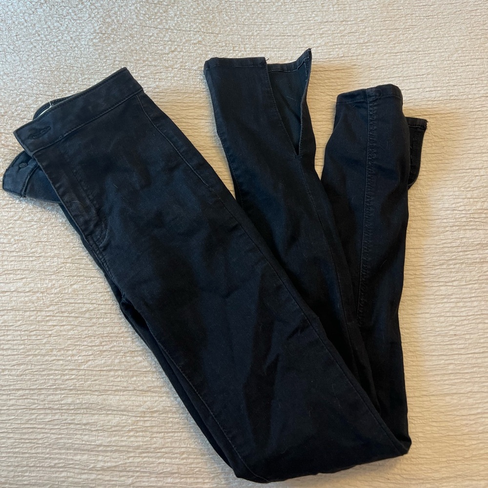 Free People Black Flare Wide Leg Jeans